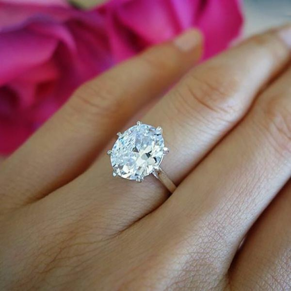 4 Ct Oval Solitaire Ring Tiger Gems